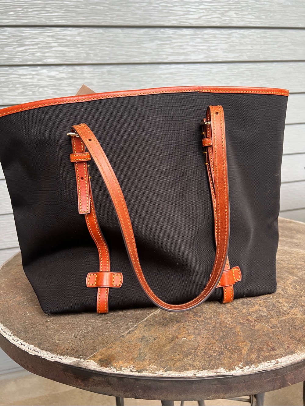 Authentic Dooney & Bourke Nylon East West Shopper blackTote Bag - Picture 3 of 13